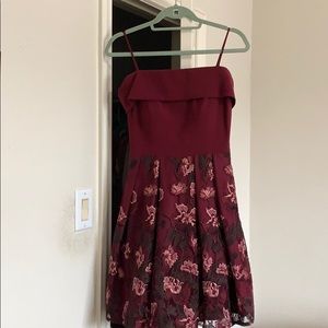 Beautiful Maroon Off-Shoulder Homecoming Dress